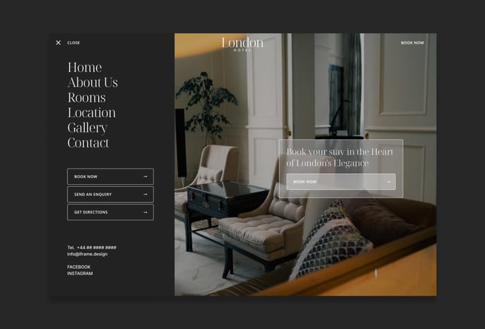 LondonHotel — Luxury Hotel Template - Introducing London Hotel a cutting-edge, no-code, responsive hotel Framer template designed to cater to the unique needs of the modern hotelier.