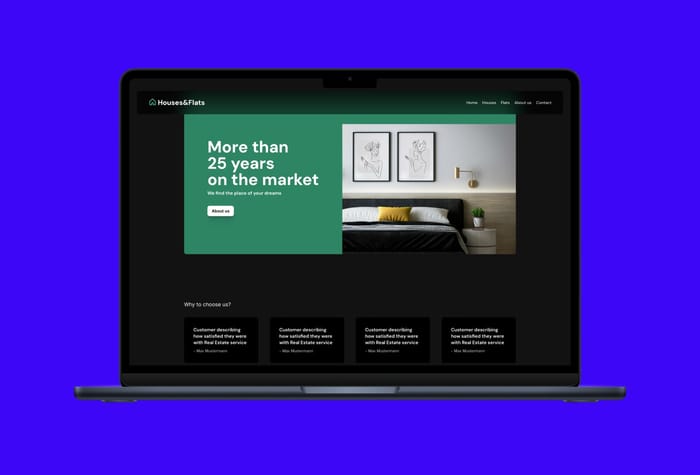 Houses&amp;Flats — Real Estate Website Framer Template - Elegant Real Estate Template for Framer with responsive design and dark/light mode. Use the CMS for seamless management of houses and flats listings.

Fill in details, upload photos and floorplans and attach contact details of your agent. ツ