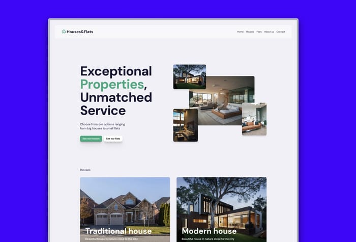 Houses&amp;Flats — Real Estate Website Framer Template - Elegant Real Estate Template for Framer with responsive design and dark/light mode. Use the CMS for seamless management of houses and flats listings.

Fill in details, upload photos and floorplans and attach contact details of your agent. ツ