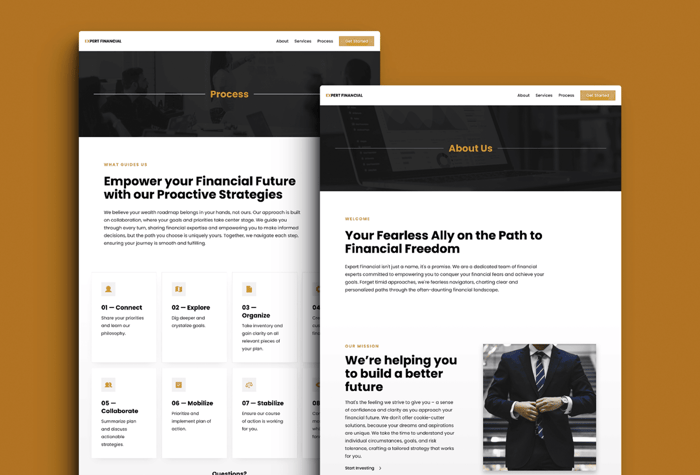 Kitredge — Finance Template - Kitredge is a clean Financial Planning business template that uses strong contrasting colors and Poppins as its main font. It is professional and ready for any start-up. It contains testimonials, contact form, newsletter sign up, and more.
