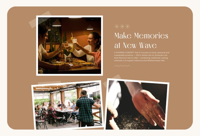 NewWave — Restaurants Template - Ultimate Solution for Restaurants on Framer. Suitable for any type of restaurant like Seafood, cafe, bar, fine dining, traditional, Italian, Asian fusion, Family style, Indian, Steak, Bakery and more.