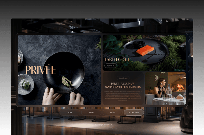 PRIVÉE — Restaurant Template - A sophisticated and visually stunning website template designed exclusively for upscale dining establishments. With its sleek and modern design, Privee effortlessly captures the essence of refined culinary experiences.