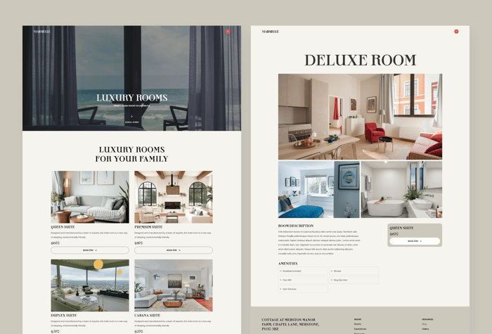 Suites — Hotel &amp; BnB template - Suite a sleek and sophisticated website template designed to showcase your hotel and real estate business in the best possible light. With its contemporary design and powerful features, suite is the perfect tool to attract new guests.