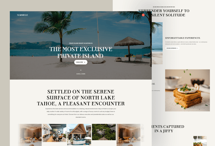 Suites — Hotel &amp; BnB template - Suite a sleek and sophisticated website template designed to showcase your hotel and real estate business in the best possible light. With its contemporary design and powerful features, suite is the perfect tool to attract new guests.