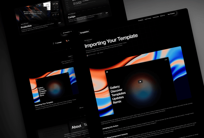 Templation — eCommerce Template - Introducing Templation - the premium Framer template that’s built to help you sell Framer templates. Easily launch &amp; scale your very own Framer template store using this visually stunning, robust and functional Framer template.