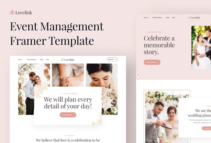 Loveline — Weddings Event Website - Juggling event clients without a website? Loveline’s complete templates help you book more weddings and corporate gigs faster. Focus on delighting clients while our mobile-friendly designs wow prospects.

