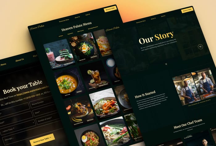 Heaven Palate — Restaurant Template - Heaven Palate is a premium restaurant Framer template designed with rich colors specifically for restaurants, dining establishments, bars, cafes, and food or beverage businesses.