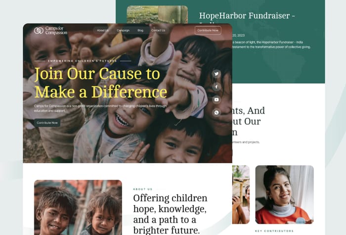 CampsforCompassion — Charity Framer Template - Camps for Compassion is a template specially dedicated to empowering charities with an intuitive and powerful platform to amplify their impact. 
