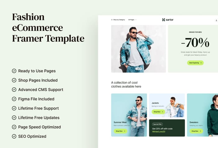 Sartor — eCommerce Website - Step into the fashion spotlight with 'Sartor' – the ultimate template for fashion and clothing eCommerce. Featuring ready-to-use pages and advanced CMS support, 'Sartor' is your runway to online success. 