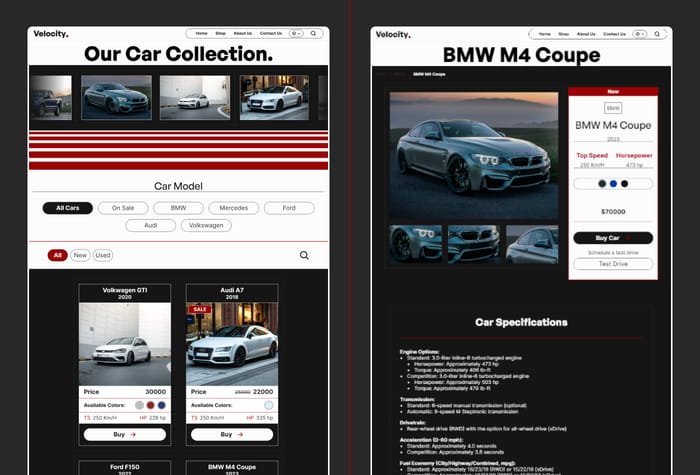 Velocity — Car Dealership Ecommerce Website - Velocity is a cutting-edge car dealership ecommerce template designed to accelerate your automotive business into the digital age.