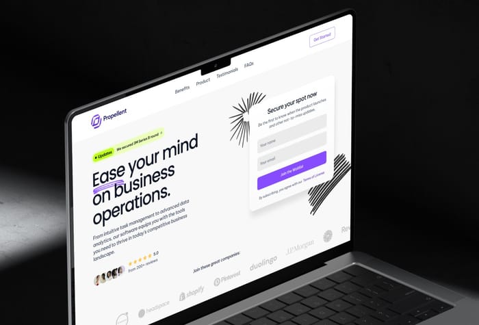 Propellent — Software Startup Website - Elevate your online presence with sleek style. Propellent is the Framer Template designed for software startups and small businesses, a ready-to-use solution to showcase your services and mark your online presence.