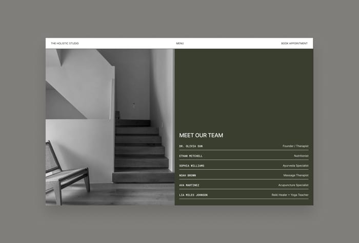 TheHolisticStudio —  Holistic Services Template - Introducing 'The Holistic Studio' Framer Template, expertly crafted for holistic therapies and wellness sessions.
Discover nine unique pages, seamless scroll animations, and user-friendly Framer CMS integration designed to elevate your practice's online presence.
