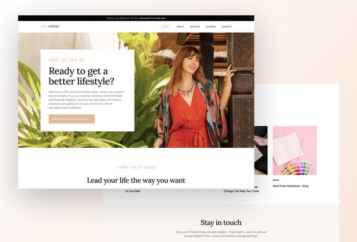 Feminine — Influencers and life coaches template - Introducing 'Feminine,' the ultimate Framer template designed to empower female influencers and life coaches in their digital journeys.