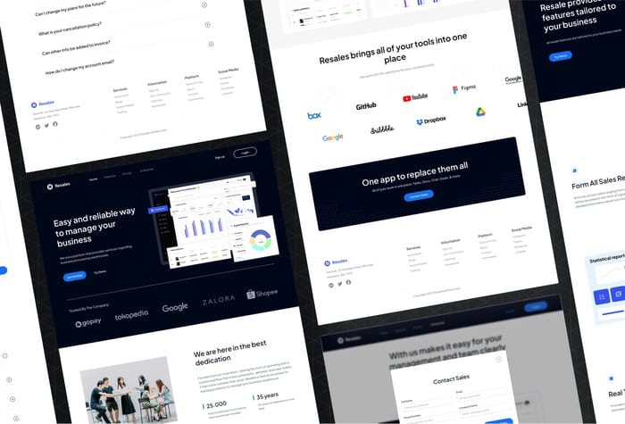 Resales — Business Website - Take your sales management to the next level with Resales, a Framer-Ready solution that's been meticulously crafted to cater specifically to your landing page needs.