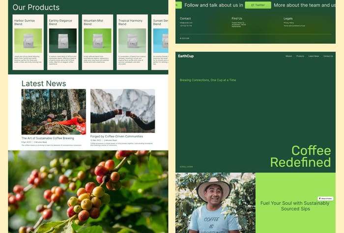 EarthCup — Small Business Template - EarthCup is a small business template with some mission statements, product showcase and CMS blog
