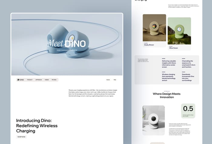 Dino — Product Landing Page - Elevate your product's online presence with the Dino template – a striking and immersive product landing page designed to captivate your audience. Get ready to redefine product launches with this professional template.