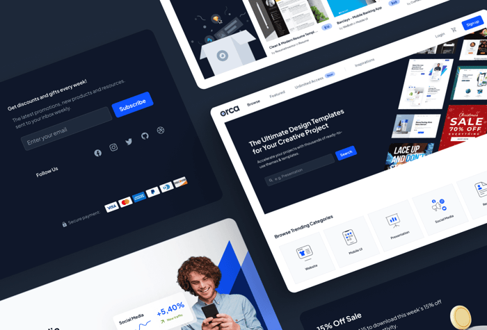 Orca — Digital downloads website - Introducing Orca, the Framer template for digital downloads. Featuring a pricing page with a switchable pricing table, FAQ, and contact page for support.



Enhance your online sales journey with the seamless integration of selling digital products within Framer, powered by Lemon Squeezy. Utilize our expertly designed Framer template, meticulously crafted to aid designers, creatives, and marketers in creating a personalized e-commerce solution. Benefit from the cutting-edge and intuitive checkout system provided by Lemon Squeezy, ensuring a streamlined and user-friendly experience.