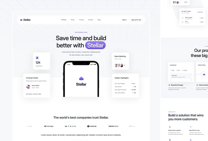 Stellar — Startup Template - Stellar is a modern, light-styled technology template packed with features and details. Easily customised, it's the perfect solution for modern businesses wanting to get online and perform effectively.