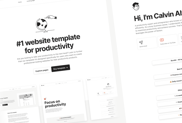 FocusFlow — Notion Creators Website Template - Boost your productivity with FocusFlow and get the ultimate Framer template designed specifically for Notion creators.
