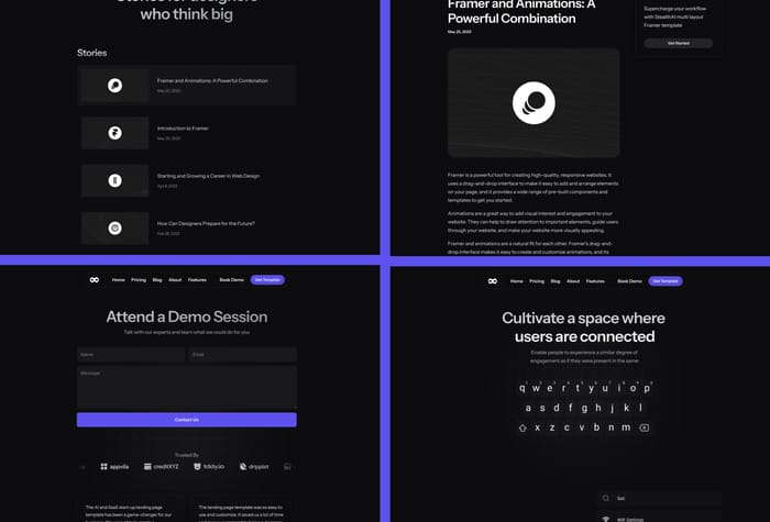 StealthAI — SaaS &amp; AI Website - StealthAI is a multi layout template for SaaS and AI companies that want to have a sleek modern look to their landing page. The template contains 14 unique pages to fit every use case.