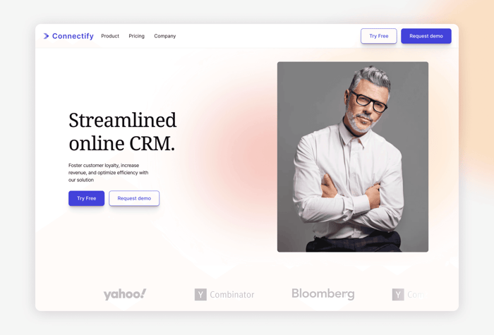 Connectify — CMR Business Template - Introducing Connectify, the Framer template tailored to give your startup or CMR business a contemporary advantage. With polished animations, a conversion-focused layout, and seamless customization options, it empowers you to make a stylish debut.