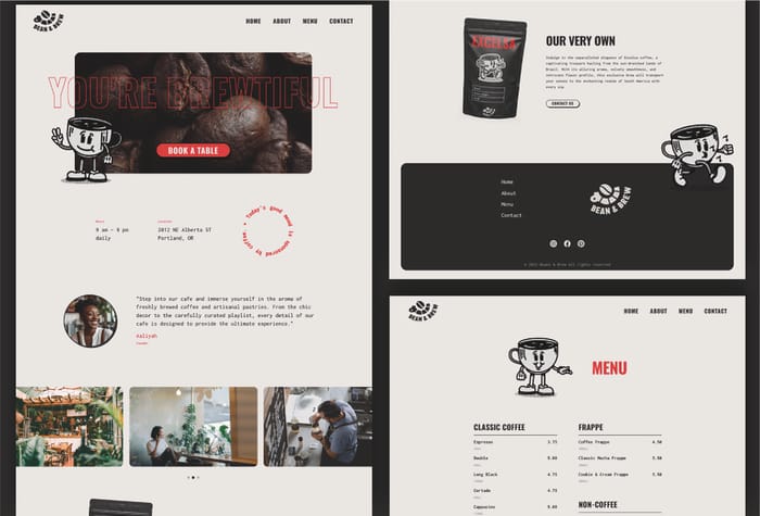 Brewtiful — Cafe Website Template - A stylish and modern website template designed exclusively for cafes, restaurants, and bars.
