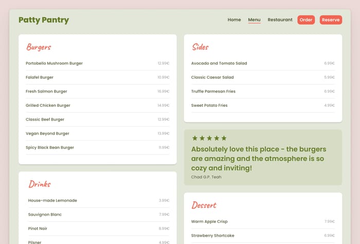 Patty Pantry — Restaurant or Food Truck Website Template - Are you a restaurant or food truck looking for a way to showcase your delicious dishes and attract more customers? Patty Pantry is a modern and professional Framer website template designed specifically for the food industry.