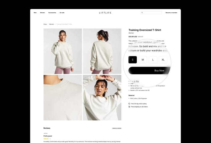 Liftlife — Ecommerce Template - The only Framer E-commerce template to support physical products powered by Gumroad. It includes a similar functionality to that of a Shopify template.

