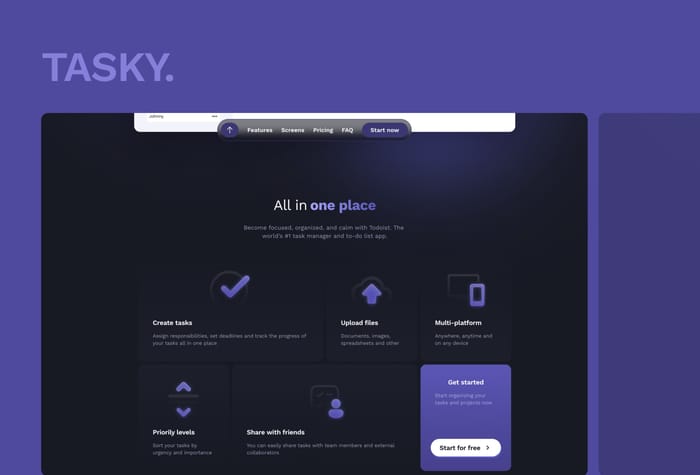 Tasky — Product Template - A beautiful and functional template for launching and marketing your product. Value your product and company even more.