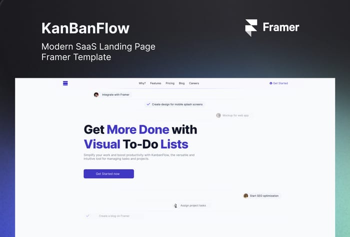 KanBanFlow — Modern SaaS Template - A landing page template that is ready for production use, designed specifically for your modern age SaaS.