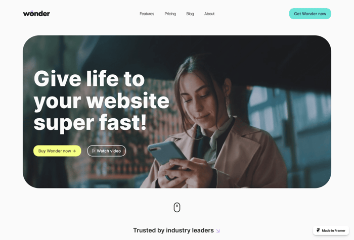 Wonder - Give life to your website superfast! - Wonder is an all-in-one template with many components ready to use right out of box. Check out everything you can do with it and how fast it will be to get your website up and running.