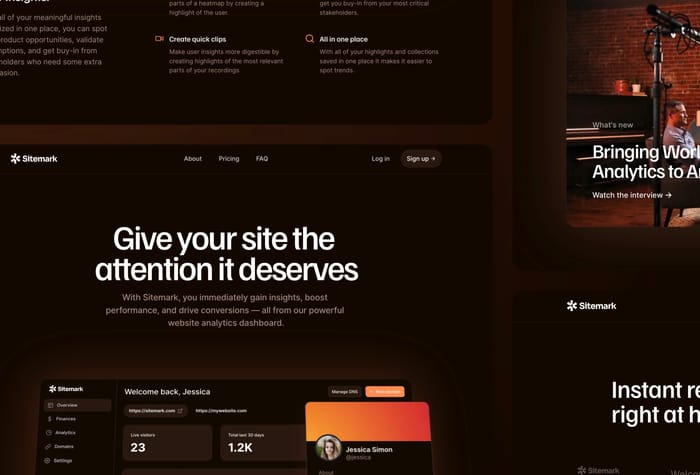 Sitemark — Dark Startup Template - Showcase your startup with this dark, powerful, sleek template. It has everything you need to bring your company into the spotlight.