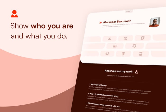 Human — Personal Website - With Human Framer Template, launching your personal website is made easy. It's your space for connecting social networks, displaying your resume, and enabling contact, offering a window into your personal and professional world.