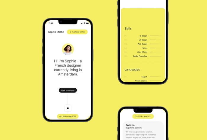 SolideCV — CV Website - Introducing Solide CV, a Framer website template crafted for individuals on the quest for impactful online job applications. Tailored to serve as a dynamic digital curriculum vitae, Solide CV eliminates the need to attach a PDF resume to every email. 