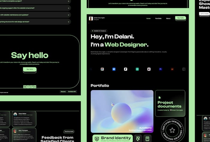 Delfolio — Sleek &amp; Modern Portfolio - Introducing a sleek and modern portfolio website template, designed to showcase your talents and projects in an elegant and professional manner, capturing attention and leaving a lasting impression.