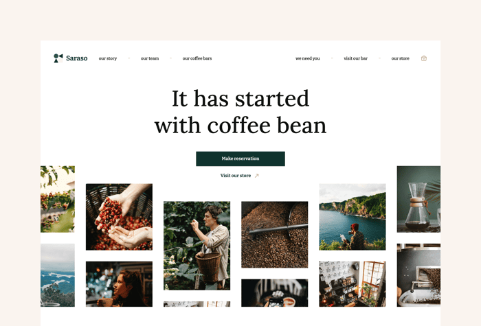 Saraso — Coffee &amp; Restaurant Template - Coffee and Restaurant Framer template. Build your business site smart and easy with Framer page builder.