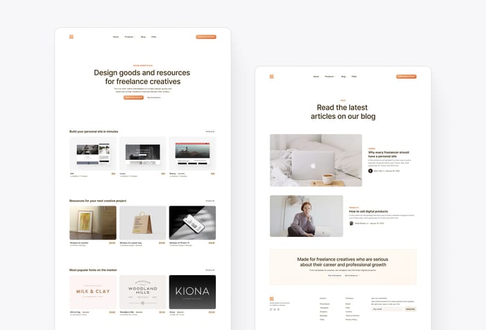 CRTVE+ — Digital Creators Website - CRTVE+ Template was built to help digital creators launch a successful online store in minutes. It contains pages: Home, About, 404, Coming soon, FAQ, Blog, Products. 2 CMS Pages. It features re-usable styles for text, links and colors.