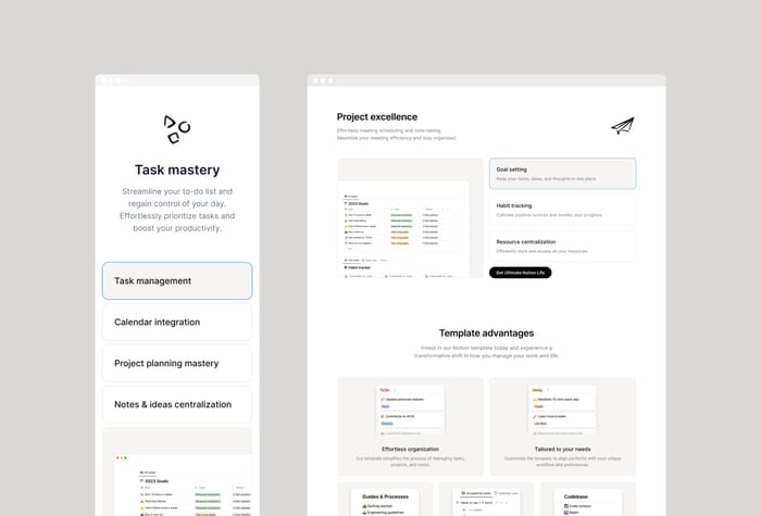 NotioPro —  Notion Creator Template - Your ultimate Notion Template Creator on Framer. Effortlessly showcase your top-selling Notion products with dedicated testimonials and pricing sections. Elevate your product presentation with ease.