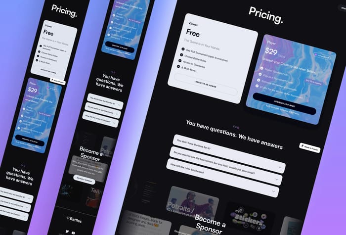 FramerBattles — Event Template - Enhance your web development with a dynamic Framer Tournament Landing Page. Tailored for showcasing events with precision, engage participants effortlessly and highlight key details. Perfect for event organizers seeking a polished, responsive landing page. 