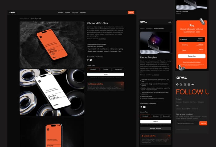 Opal — eCommerce template - Get your online store to the top of the market with our eCommerce template powered by Lemonsqueezy payment gateway.