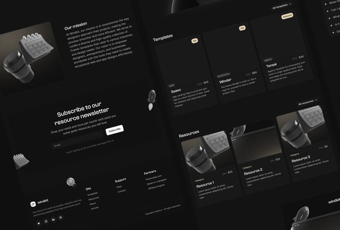 Winder — SaaS Template - A digital sales platform for you to share your resources, templates and knowledge in blog form.