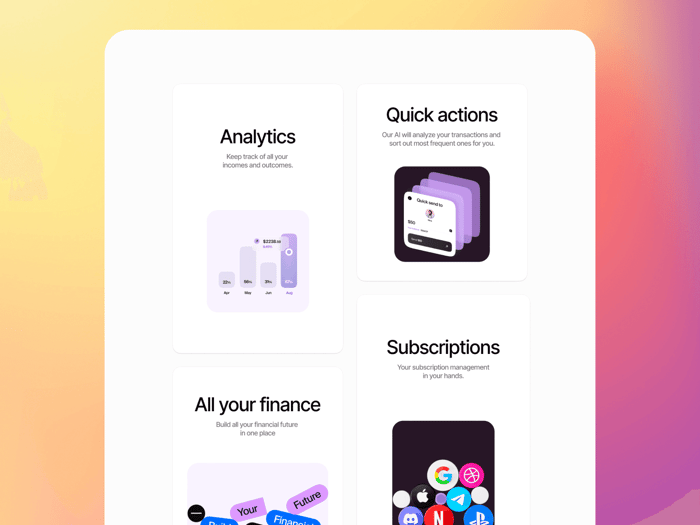 FinTap — Mobile App Landing Page - FinTap: A modern mobile app landing page template with a sleek, vibrant design — ideal for indie hackers and individual developers. Customize the interface to effectively showcase your app's key features, making a lasting impression.