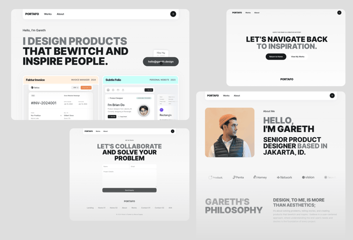 Portafo — Portfolio Template - Minimal Framer template for crafting your personalized portfolio website. Showcase your work effortlessly with this dynamic and visually stunning template.