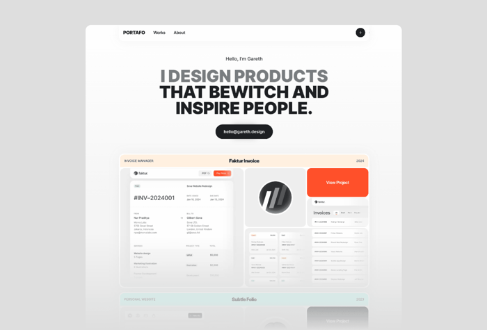 Portafo — Portfolio Template - Minimal Framer template for crafting your personalized portfolio website. Showcase your work effortlessly with this dynamic and visually stunning template.