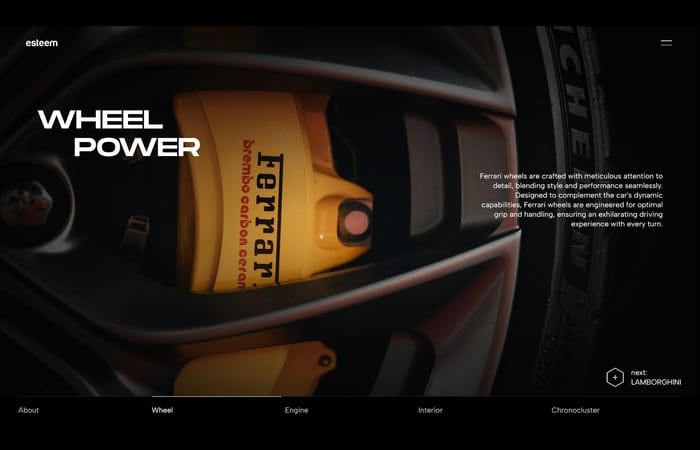 Esteem - Sport Car Dealership Template - The Esteem template website for sport car dealerships made for businesses that rely on eye-catching imagery to sell their products. It includes 5 unique pages, 5 page variants, a responsive design, custom animations, and defined photos.