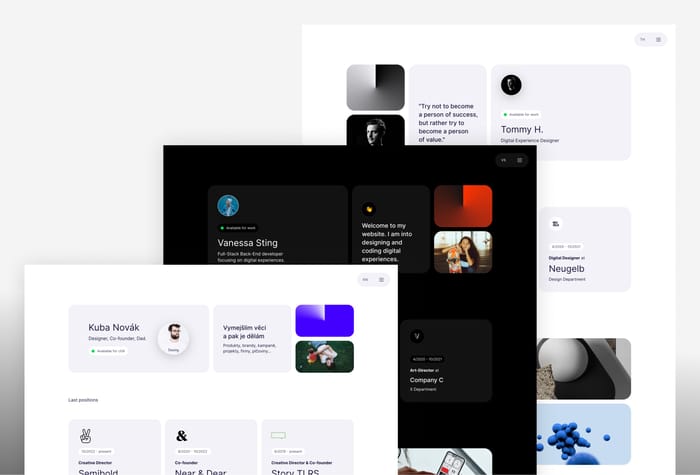BentoCV — Website CV - The Bento CV template is visually appealing easy-to make and easy-to-read curriculum vitae website. Easily change text, color, icon, link and purpose of each tile.