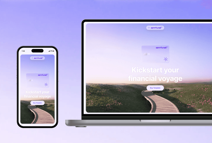 Arrival — Startup Template - Introducing Arrival, the Framer financial technology template that effortlessly combines sleek design with powerful functionality. It boasts a clean, modern look that not only helps you stand out but also ensures you shine brilliantly in the fiercely competitive fintech landscape.