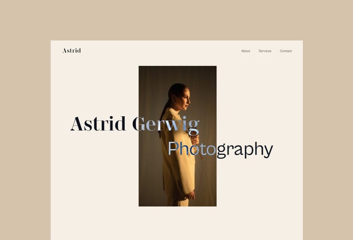 Astrid — Photography portfolio template - Introducing a minimal and elegant photographer portfolio template meticulously crafted for Framer. Seamlessly blending form and function, this template offers a refined showcase for your captivating visuals. With its clean design and intuitive navigation, it empowers photographers to effortlessly present their work in a way that resonates with both simplicity and sophistication. Elevate your portfolio with this sophisticated template and let your images take center stage.