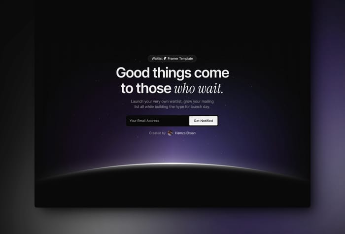 Waitlister — Waitlist Template - Introducing Waitlist - the premium framer template to help you launch your very own waitlist, grow your mailing list all while building the hype for launch day.