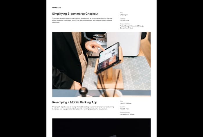 Paperfolio — Minimalist Portfolio - Paperfolio offers a minimalist and elegant portfolio template for users eager to present their work swiftly and effectively. Fully customisable for Framer Sites.